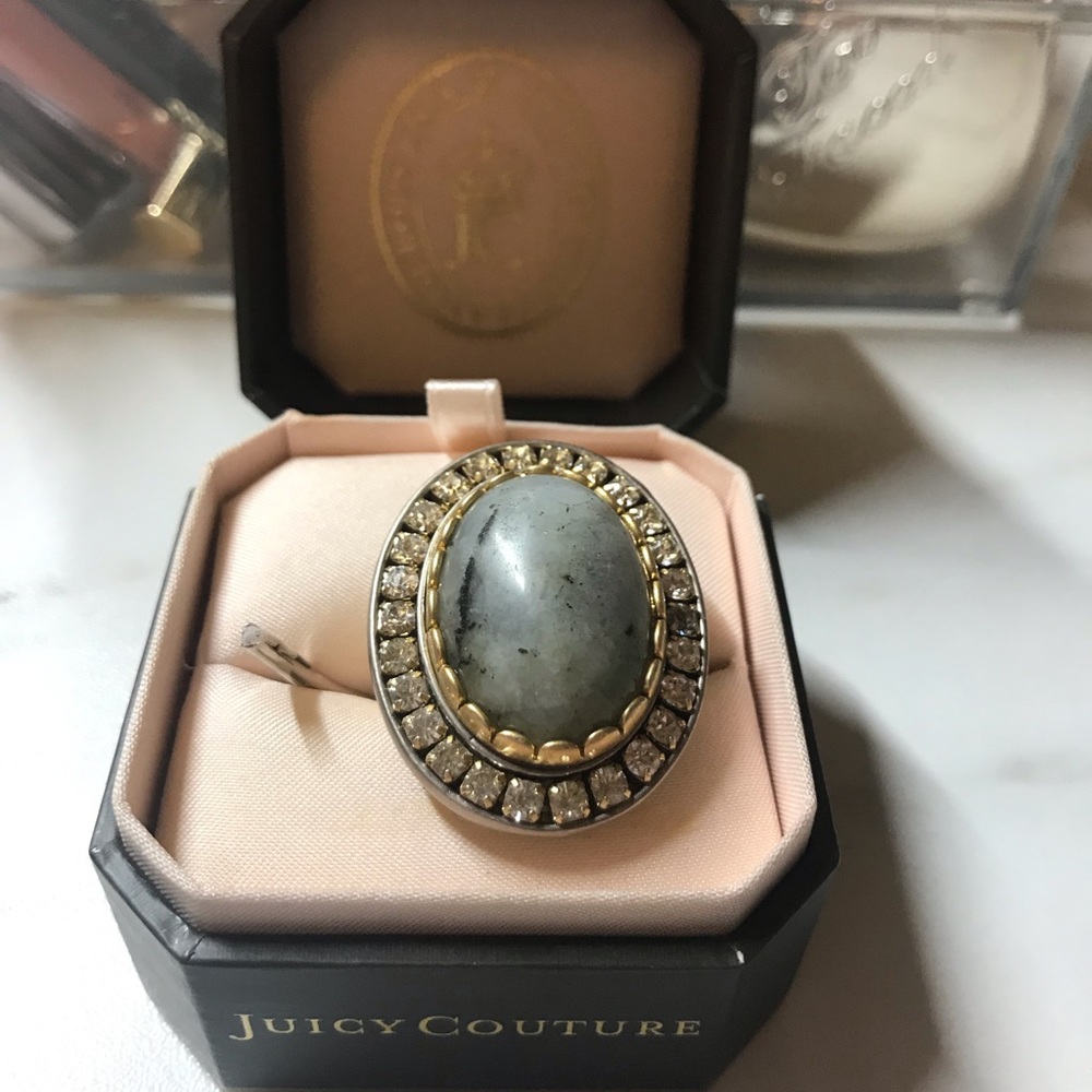 Juicy Couture Grey Labradorite halo cocktail ring